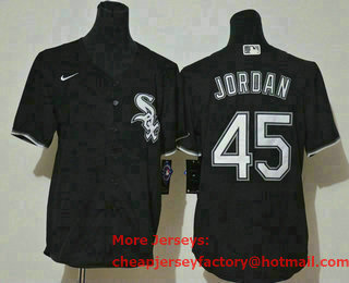 Youth Chicago White Sox #45 Michael Jordan Black Stitched MLB Cool Base Nike Jersey
