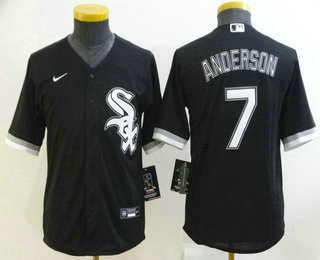Youth Chicago White Sox #7 Tim Anderson Black 2021 City Connect Stitched MLB Cool Base Nike Jersey