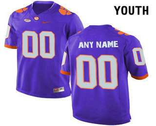 Youth Clemson Tigers Customized College Football Limited Jersey - Purple