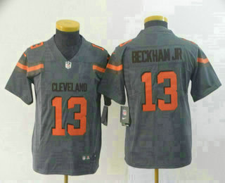 Youth Cleveland Browns #13 Odell Beckham Jr Grey 2019 Inverted Legend Stitched NFL Nike Limited Jersey