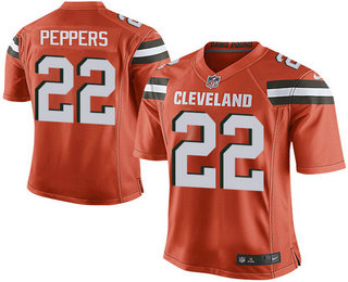 Youth Cleveland Browns #22 Jabrill Peppers Orange Alternate Stitched NFL Nike Game Jersey