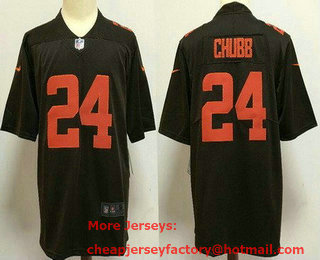 Youth Cleveland Browns #24 Nick Chubb Limited Brown Alternate Vapor Jersey