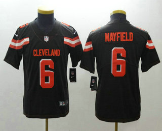 Youth Cleveland Browns #6 Baker Mayfield Browns Brown 2018 Vapor Untouchable Stitched NFL Nike Limited Jersey