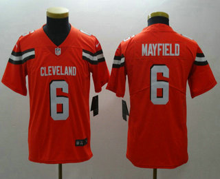 Youth Cleveland Browns #6 Baker Mayfield Browns Orange 2018 Vapor Untouchable Stitched NFL Nike Limited Jersey