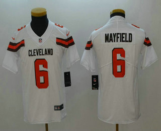 Youth Cleveland Browns #6 Baker Mayfield Browns White 2018 Vapor Untouchable Stitched NFL Nike Limited Jersey