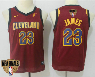Youth Cleveland Cavaliers #23 LeBron James 2018 The NBA Finals Patch Red Nike Swingman Jersey