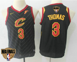 Youth Cleveland Cavaliers #3 Isaiah Thomas 2018 The NBA Finals Patch Black Nike Swingman Jersey
