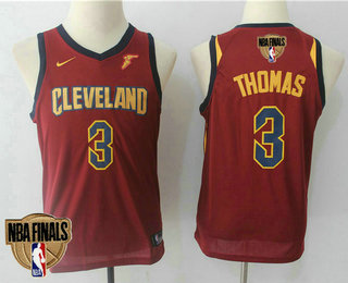 Youth Cleveland Cavaliers #3 Isaiah Thomas 2018 The NBA Finals Patch Red Nike Swingman Jersey