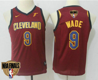 Youth Cleveland Cavaliers #9 Dwyane Wade 2018 The NBA Finals Patch Red Nike Swingman Jersey