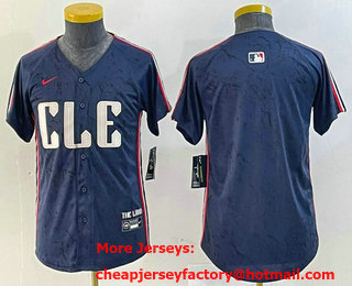 Youth Cleveland Guardians Blank Navy 2024 City Connect Limited Stitched Jersey