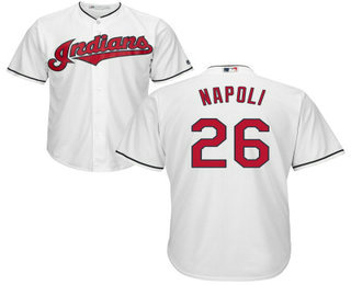Youth Cleveland Indians #26 Mike Napoli White Home Cool Base Baseball Jersey