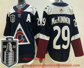 Youth Colorado Avalanche #29 Nathan MacKinnon Navy Alternate 2022 Stanley Cup Stitched Jersey