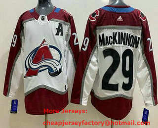 Youth Colorado Avalanche #29 Nathan MacKinnon White Stitched Jersey