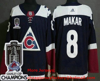 Youth Colorado Avalanche #8 Cale Makar Navy Alternate 2022 Stanley Cup Champions Stitched Jersey