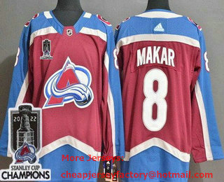 Youth Colorado Avalanche #8 Cale Makar Red 2022 Stanley Cup Champions Stitched Jersey