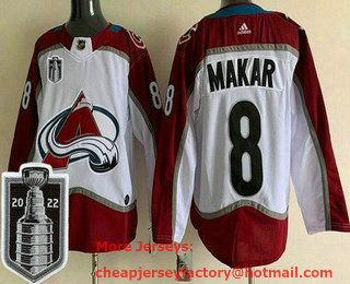 Youth Colorado Avalanche #8 Cale Makar White 2022 Stanley Cup Stitched Jersey