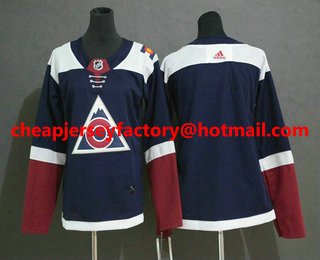 Youth Colorado Avalanche Blank Navy Blue Alternate Adidas Stitched NHL Jersey