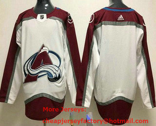 Youth Colorado Avalanche Blank White Stitched Jersey