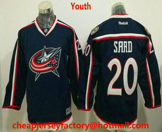 Youth Columbus Blue Jackets #20 Brandon Saad Navy Blue Home Stitched NHL Reebok Hockey Jersey