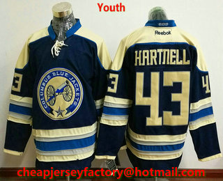 Youth Columbus Blue Jackets #43 Scott Hartnell Royal Blue Third Stitched NHL Reebok Hockey Jersey
