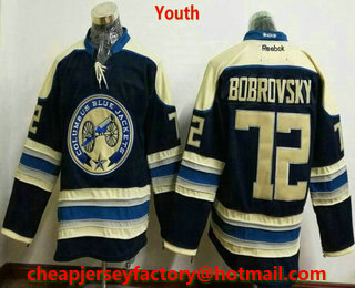Youth Columbus Blue Jackets #72 Sergei Bobrovsky Royal Blue Third Stitched NHL Reebok Hockey Jersey