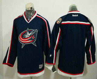 Youth Columbus Blue Jackets Blank Navy Blue Home Stitched NHL Reebok Hockey Jersey