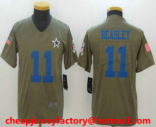 Youth Dallas Cowboys #11 Cole Beasley Olive 2017 Salute To Service Stitched NFL Nike Limited Jersey