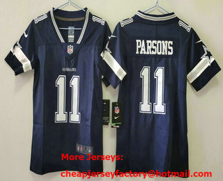 Youth Dallas Cowboys #11 Micah Parsons Navy Vapor Limited Stitched Jersey