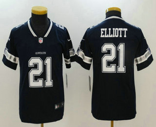 Youth Dallas Cowboys #21 Ezekiel Elliott Navy Blue 2017 Vapor Untouchable Stitched NFL Nike Limited Jersey
