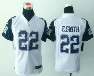 Youth Dallas Cowboys #22 Emmitt Smith White 2015 Color Rush Stitched NFL Nike Game Jersey