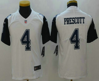 Youth Dallas Cowboys #4 Dak Prescott Nike White Color Rush NFL Limited Jersey