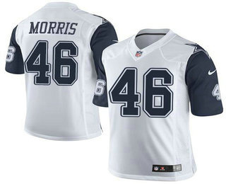 Youth Dallas Cowboys #46 Alfred Morris White Game Rush Jersey