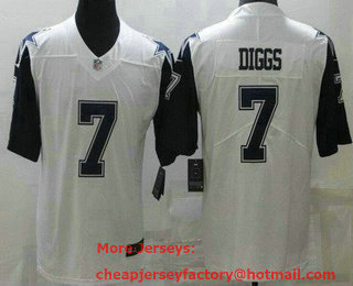 Youth Dallas Cowboys #7 Trevon Diggs Limited White Rush Color Jersey