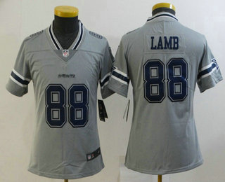 Youth Dallas Cowboys #88 CeeDee Lamb Grey 2020 Inverted Legend Stitched NFL Nike Limited Jersey