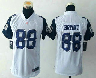 Youth Dallas Cowboys #88 Dez Bryant Nike White Color Rush 2015 NFL Game Jersey