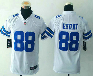Youth Dallas Cowboys #88 Dez Bryant White Road NFL Nike Game Jersey