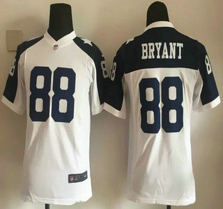 Youth Dallas Cowboys #88 Dez Bryant White Thanksgiving Alternate NFL Nike Game Jersey