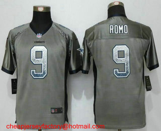 Youth Dallas Cowboys #9 Tony Romo Grey Drift Fashion NFL Nike Elite Jersey