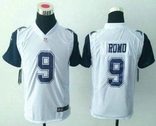 Youth Dallas Cowboys #9 Tony Romo White 2015 Color Rush Stitched NFL Nike Game Jersey