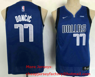 Youth Dallas Mavericks #77 Luka Doncic Light Blue 2020 NBA Swingman Stitched NBA Jersey With NEW Sponsor Logo