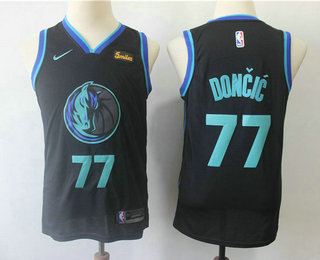 Youth Dallas Mavericks #77 Luka Doncic New Black 2019 City Edition NBA Swingman 5miles Stitched NBA Jersey
