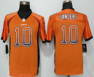 Youth Denver Broncos #10 Emmanuel Sanders Orange Drift Fashion NFL Nike Jersey