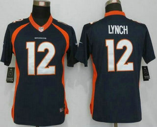 Youth Denver Broncos #12 Paxton Lynch Orange Navy Blue Alternate NFL Nike Game Jersey
