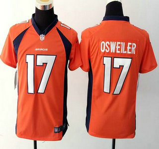 Youth Denver Broncos #17 Brock Osweiler Orange Team Color NFL Nike Jersey