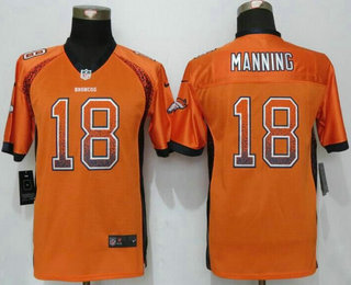 Youth Denver Broncos #18 Peyton Manning Orange Drift Fashion NFL Nike Jersey