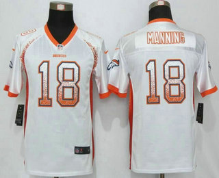 Youth Denver Broncos #18 Peyton Manning White Drift Fashion NFL Nike Jersey