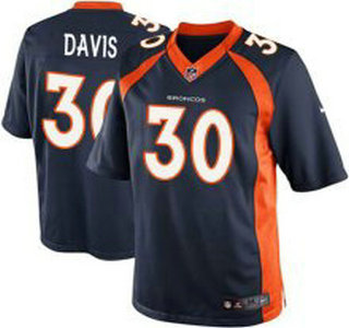 Youth Denver Broncos #30 Terrell Davis Navy Blue Retired Player NFL Nike Game Jersey
