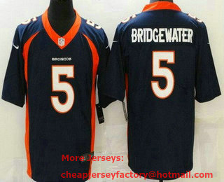 Youth Denver Broncos #5 Teddy Bridgewater Limited Navy Vapor Jersey