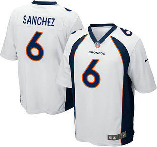 Youth Denver Broncos #6 Mark Sanchez White New Game Jersey