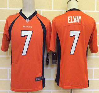 Youth Denver Broncos #7 John Elway  Nike 2013 Orange Game Jersey